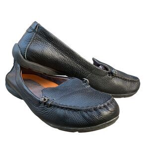 Eddie Bauer women’s 6.5 Black Leather Comfort Loafers Shoes Moccasins 6.5